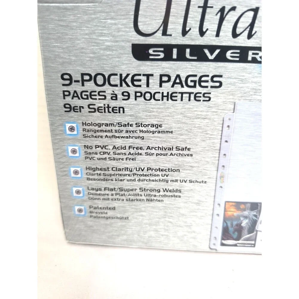 New sealed Ultra Pro Silver Series 9 Pocket 100 Pages Protectors trading cards